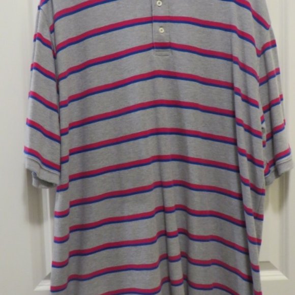 FOUNDRY Big & Tall Polo Shirt - Grey/Striped - Size 3XLT - Picture 1 of 4